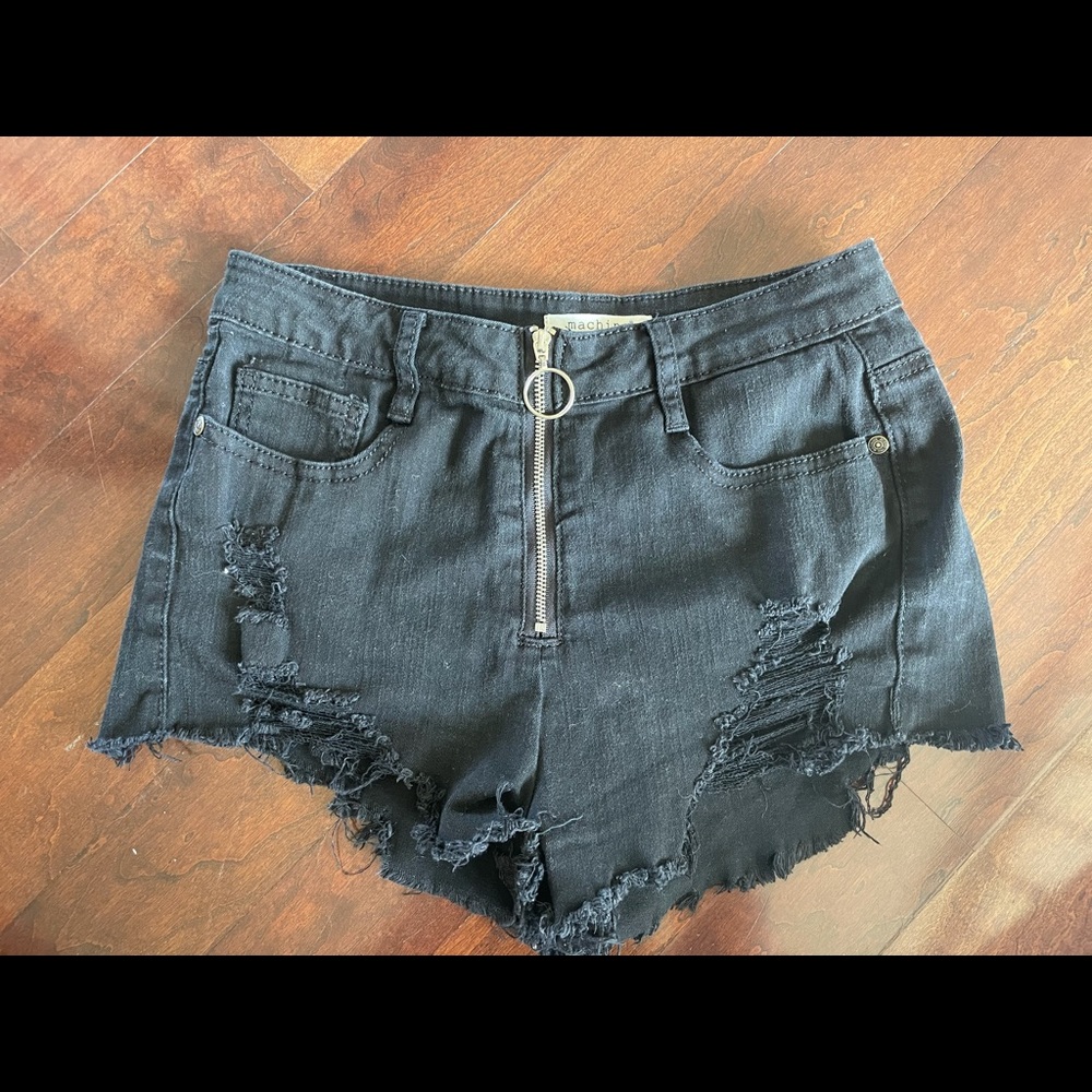 Girls Machine black jean shorts